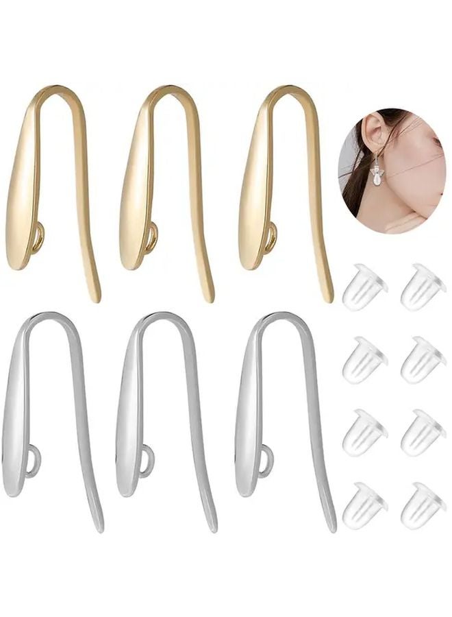 Stainless Steel Ear Hooks And Plastic Ear Plugs 10 Sets For Earring Making Accessories - Image 1